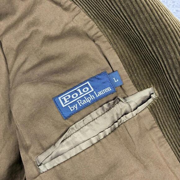 Polo Ralph Lauren Corduroy Blazer Jacket Men’s Large Green Sport Coat Classic - Picture 9 of 15